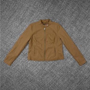 Baccini Tan Faux Leather Jacket